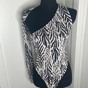 ASOS As You Zebra Print Bodysuit Size 12
